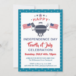 Amerikaanse vlag Red White Blue 4 van JULY BBQ Par Kaart