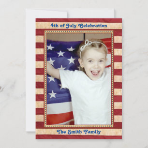Amerikaanse vlag Red White Blue 4 van JULY BBQ Par Kaart