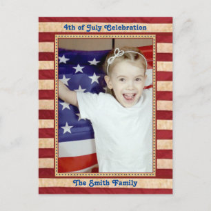 Amerikaanse vlag Red White Blue 4 van JULY BBQ Par Uitnodiging Briefkaart