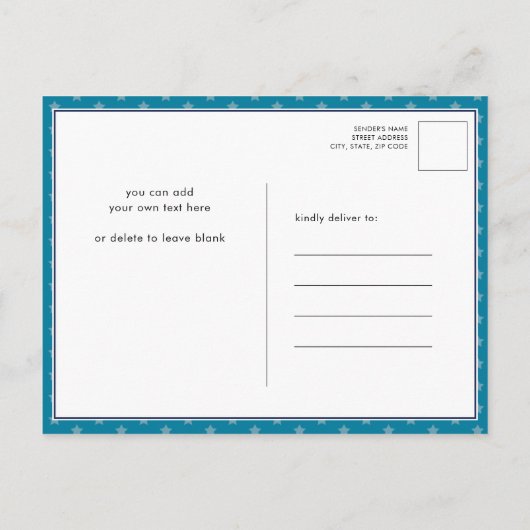 Amerikaanse vlag Red White Blue 4 van JULY BBQ Par Uitnodiging Briefkaart (Achterkant)