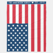 Amerikaanse vlag Red White Blue aangepaste monogra Fleece Deken (Voorkant)