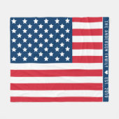 Amerikaanse vlag Red White Blue aangepaste monogra Fleece Deken (Voorkant (Horizontaal))