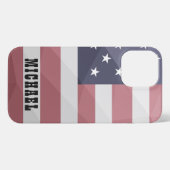 Amerikaanse vlag Red White Blue Geometric Mesh Mon iPhone Hoesje (Achterkant horizontaal)