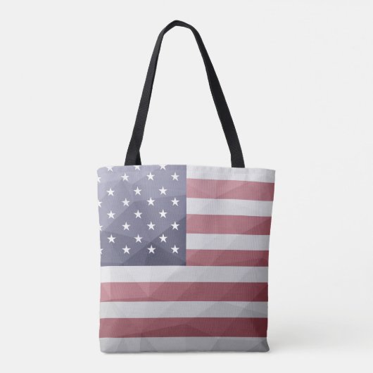 Amerikaanse vlag Red White Blue Geometric Mesh Mon Tote Bag (Achterkant)