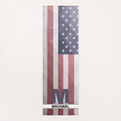 Amerikaanse vlag Red White Blue Geometric Mesh Mon Yogamat (Voorkant)