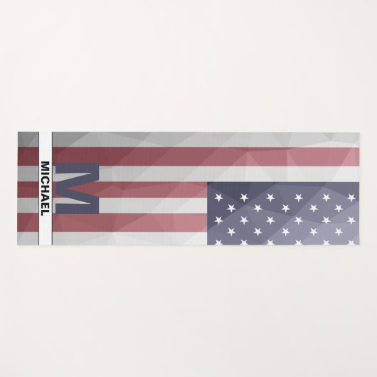 Amerikaanse vlag Red White Blue Geometric Mesh Mon Yogamat (Voorkant (horizontaal))