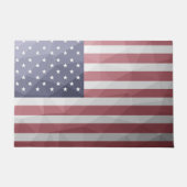 Amerikaanse vlag Red White Blue Geometric Mesh Pat Deurmat (Voorkant)