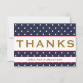 Amerikaanse vlag Red White Blue Patriotic bedankt RSVP Kaartje (Voorkant)