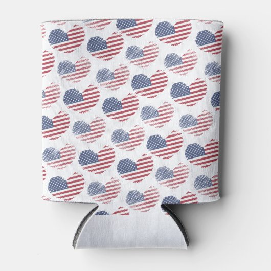 Amerikaanse vlag Red White Blue Patriotic Blikjeskoeler (Voorkant)