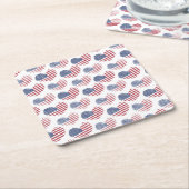 Amerikaanse vlag Red White Blue Patriotic Kartonnen Onderzetters (Schuin)