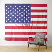 Amerikaanse vlag Red White Blue Patriotic Monogram Wandkleed (In Situ (horizontaal))