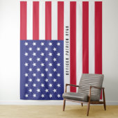 Amerikaanse vlag Red White Blue Patriotic Monogram Wandkleed (In situ)