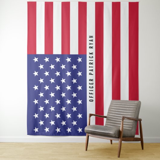 Amerikaanse vlag Red White Blue Patriotic Monogram Wandkleed (In situ)