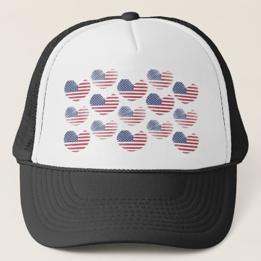 Amerikaanse vlag Red White Blue Patriotic Trucker Pet (Voorkant)