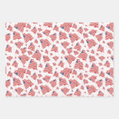 Amerikaanse vlag Red White Blue Random Pattern Inpakpapier Vel (Voorkant 2)
