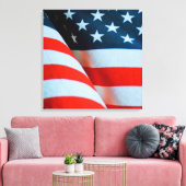 Amerikaanse vlag: Red White en Blue Canvas Afdruk (Insitu (Woonkamer))