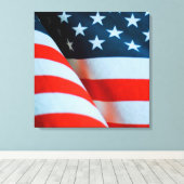 Amerikaanse vlag: Red White en Blue Canvas Afdruk (Insitu (Houten vloer))
