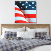 Amerikaanse vlag: Red White en Blue Canvas Afdruk (Insitu (Slaapkamer))