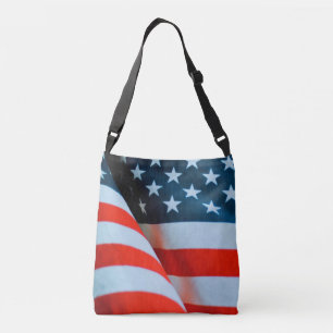 Amerikaanse vlag: Red White en Blue Crossbody Tas
