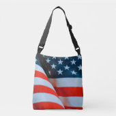Amerikaanse vlag: Red White en Blue Crossbody Tas (Voorkant)