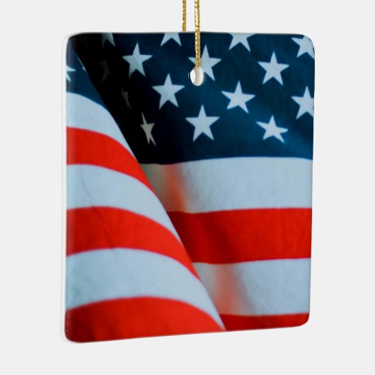 Amerikaanse vlag: Red White en Blue Keramisch Ornament (Rechts)
