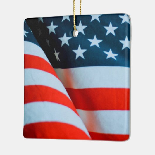 Amerikaanse vlag: Red White en Blue Keramisch Ornament (Links)