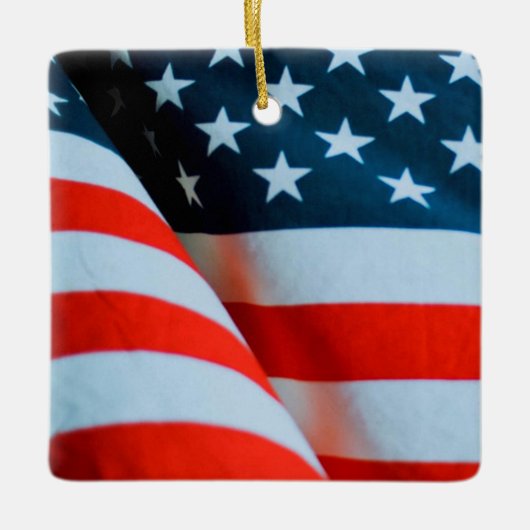 Amerikaanse vlag: Red White en Blue Keramisch Ornament (Voorkant)