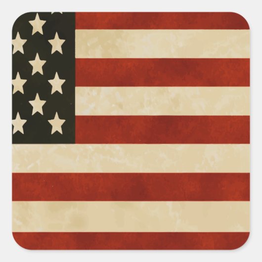 Amerikaanse vlag Red White en Blue Pride Vierkante Sticker (Voorkant)