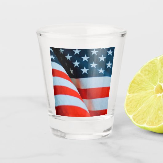 Amerikaanse vlag: Red White en Blue Shot Glas (Voorkant)