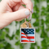 Amerikaanse vlag: Red White en Blue Sleutelhanger (Hand)