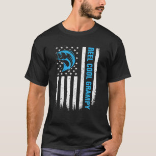 -Amerikaanse vlag Reel Cool Grampy Vist Vet T-shirt
