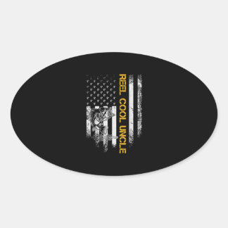 Amerikaanse vlag Reel Cool oom Funny Ovale Sticker