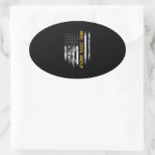 Amerikaanse vlag Reel Cool oom Funny Ovale Sticker (Tas)
