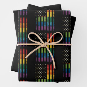 Amerikaanse Vlag Regenboog Pride Homoseksueel Lesb Inpakpapier Vel