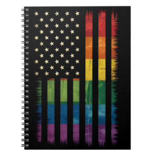 Amerikaanse Vlag Regenboog Pride Homoseksueel Lesb Notitieboek