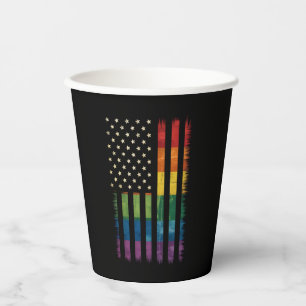 Amerikaanse Vlag Regenboog Pride Homoseksueel Lesb Papieren Bekers