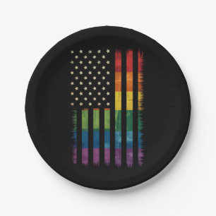 Amerikaanse Vlag Regenboog Pride Homoseksueel Lesb Papieren Bordje