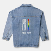 Amerikaanse vlag Regenboog Usa Gay Lgbetq Lgbt Pri Denim Jacket (Achterkant)