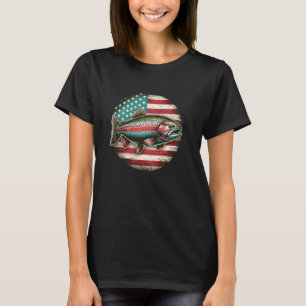 Amerikaanse Vlag Regenboogforel Vissen T-shirt