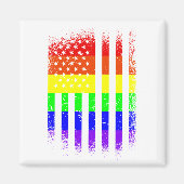 amerikaanse vlag regenbooglgbt magneet (Voorkant)