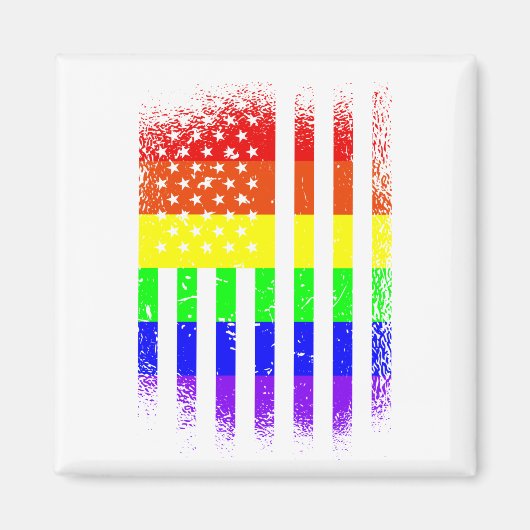 amerikaanse vlag regenbooglgbt magneet (Voorkant)