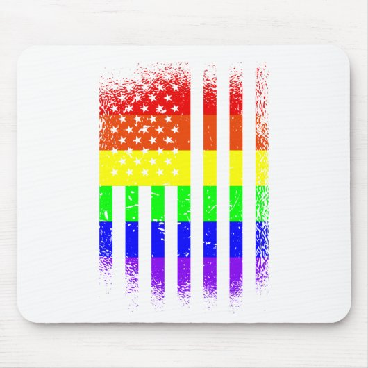 amerikaanse vlag regenbooglgbt muismat (Voorkant)