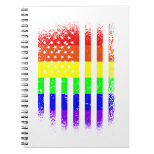 amerikaanse vlag regenbooglgbt notitieboek