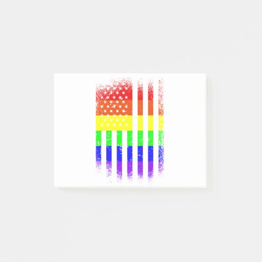 amerikaanse vlag regenbooglgbt post-it® notes (Voorkant)