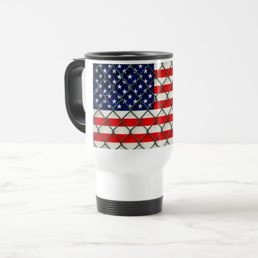 Amerikaanse Vlag Reizen Reisbeker (Voorkant links)