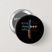 Amerikaanse Vlag Religieuze Quote 4 Juli Christeli Ronde Button 5,7 Cm (Voorkant /achterkant)