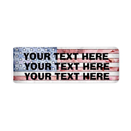 AMERIKAANSE VLAG RETOURADRES ETIKETTEN (Voorkant)