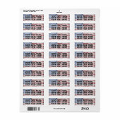 AMERIKAANSE VLAG RETOURADRES ETIKETTEN (Full Sheet)