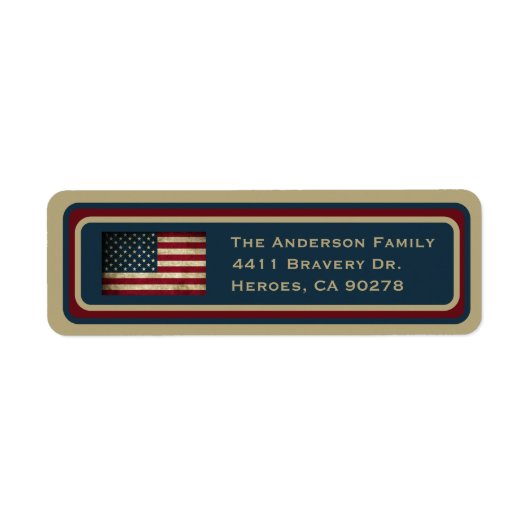 Amerikaanse Vlag Retouradres Labels (Voorkant)