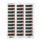 Amerikaanse Vlag Retouradreslabel Etiket (Full Sheet)